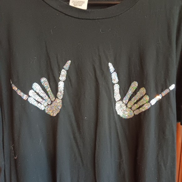 VS Pink NWOT htf "Ghosting You" bling ✨️ fun t-shirt. L - Picture 10 of 10